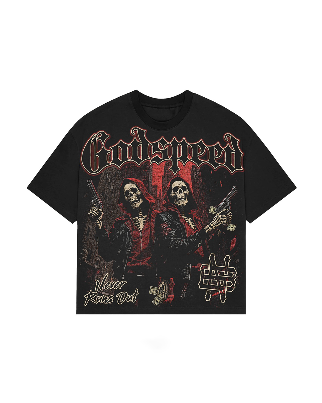 Y2k Graphic "Godspeed Reapers" Personalize Printed Tshirt Casual Crewneck